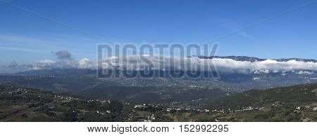 Aerial view of Alburni mountains in Campania southern Italy