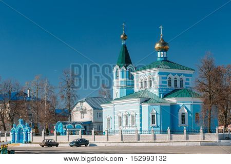 St. John the Korma convent church in Korma Village, Dobrush District, Belarus. Famous Orthodox Church.