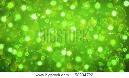 Abstract Background With Bokeh Effect In Green