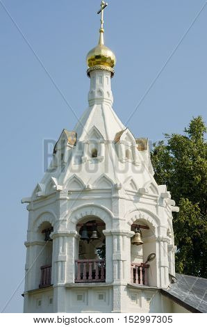 Sergiev Posad - August 10, 2015: Belfry Closeup Pyatnitskaya Church In Sergiev Posad