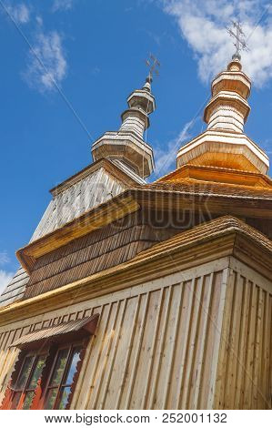 Slovakia, Prešovský Kraj, Ladomiroval, Wooden Greek-catholic Church, Unesco Site, Sunlit
