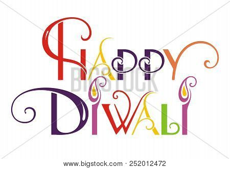 Happy Diwali Text Design .diwali Vector Illustration