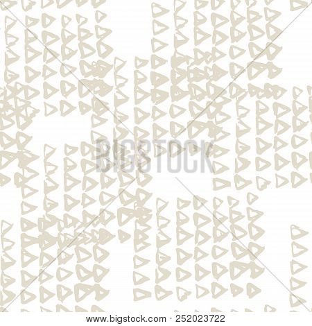 Triangle Tie Dye Pattern. Shibori Ivory Background. Geometric China Ink Natural Print. Organic Vecto
