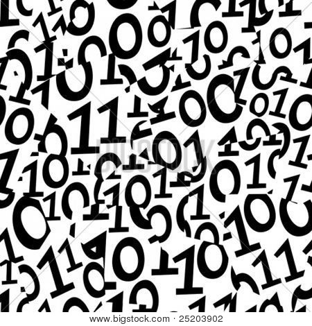 Bezszwowe tapeta. Liczb binarnych szkody