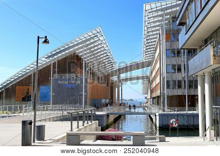 Oslo, Norway - July 24, 2018: Astrup Fearnley Museum Of Modern Art. Astrup Fearnley Museum Is Contem