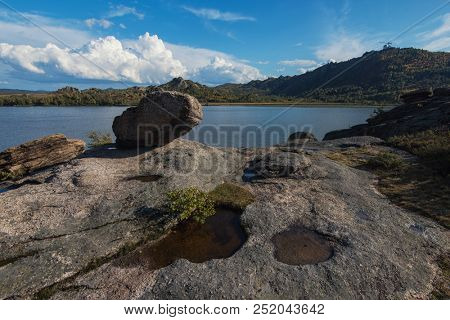 Beauty view on Kolyvan lake - a lake at the foot of the northern slope of the Kolyvan Ridge in the Altai Territory of Russia