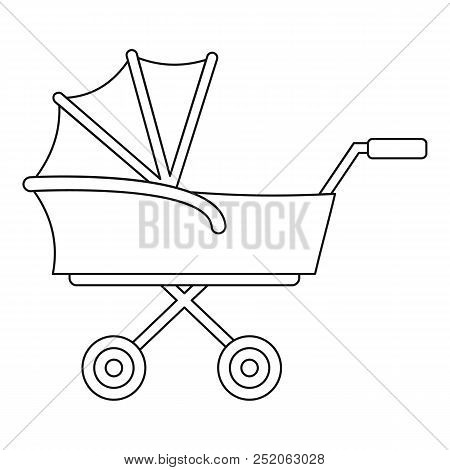 Kid Trolley Icon, Outline Style Illustration Web