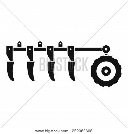 Tractor Plow Icon, Simple Style Illustration Web