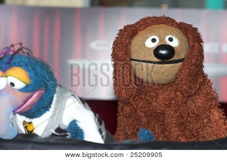 HOLLYWOOD, CA - NOVEMBER 12: Muppet characters arrive at the Los Angeles premiere of 