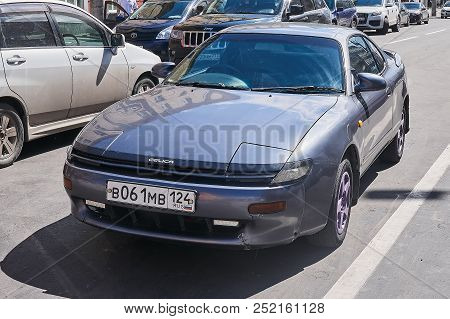 Krasnoyarsk, Russia - August 3, 2018: Toyota Celica, Car Is Parked On Temporarily Created Parking, L