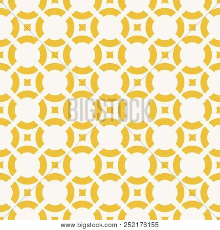 Yellow Geometric Seamless Pattern Simple Figures, Circles And Squares. Funky Colorful Texture. Abstr