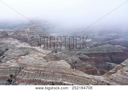Late Afternoon View From Badlands National Park In South Dakota