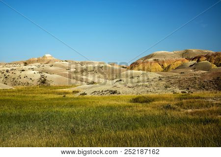 Late Afternoon View From Badlands National Park In South Dakota