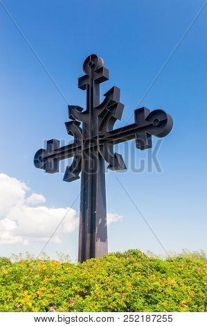Cross Dedicated To Victims Who Never Back From The Sea. Cross In Rewa, Poland.