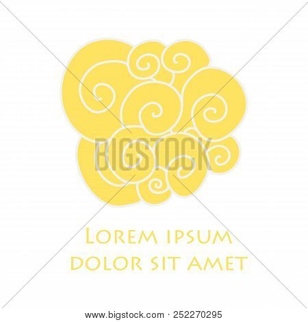Abstract Vector Background With Curly Cloud Or Sea Waves.