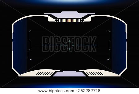 Hud Virtual Element Futuristic Screen Panel For Human User Interface Vector. Abstract Hi Tech Scifi 
