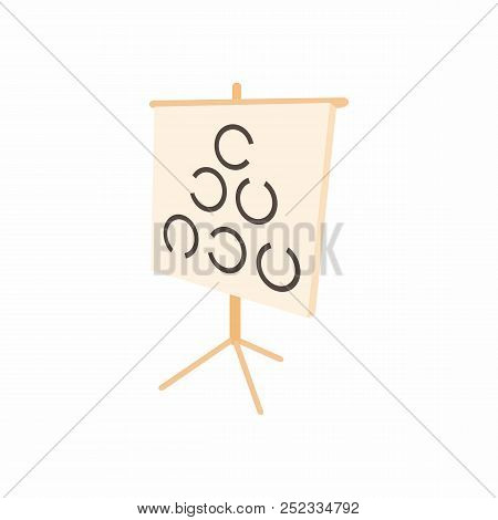 Eye Test Chart With Landolt C Icon In Cartoon Style On A White Background