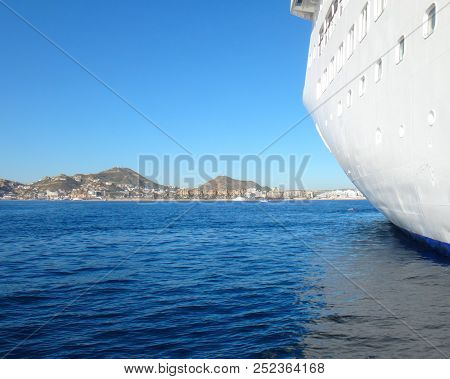 Scene Of Cabo San Lucas From A Cruise Ship. Baja California, Mexico.