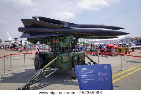 Singapore - Feb 10, 2018. A Raytheon Mim-23 Hawk (i-hawk) Missile System Belong To The Singapore Air