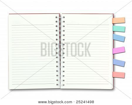 Note di copertina rosso libro aperto