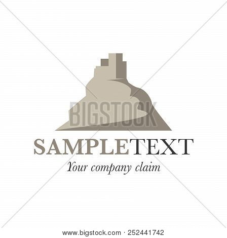 Ancient Castle Or Watchtower On A Rock. Vector Illustration
