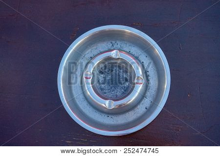 Empty Metal Astray On Table, Smoking Concept