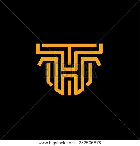Creative Initials Ht Logo Thin Lines Concept, Letter Th Logo Vector