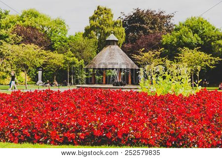 Detail Of St Stephen's Green Park In Dublin City Centre Shot In Full Summer
