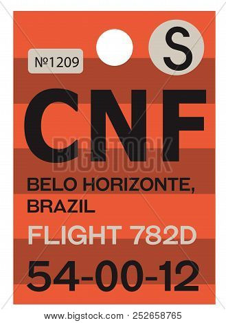 Belo Horizonte Realistically Looking Airport Luggage Tag