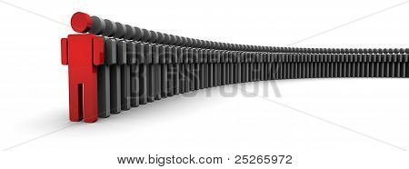 Ikonet mennesker linje - en rød på forsiden