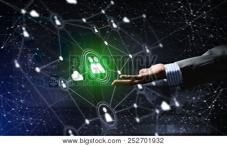 Presenting Modern Wireless Technologies As Means Of Communucation And Networking On Dark Background