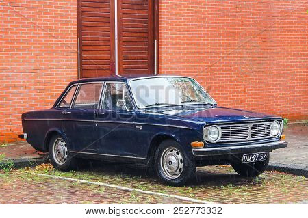 Amsterdam, Netherlands - August 10, 2014: Retro Motor Car Volvo 144 In The City Street.