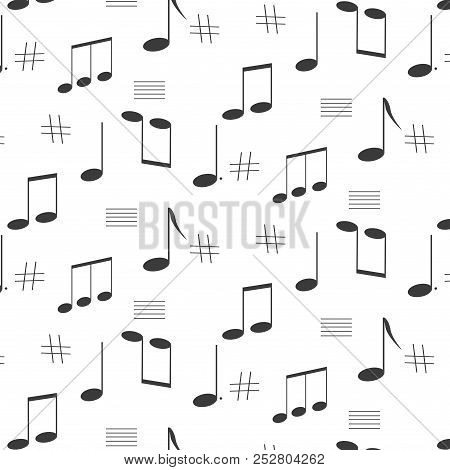 Music Notes Singing Song Seamless Pattern Set