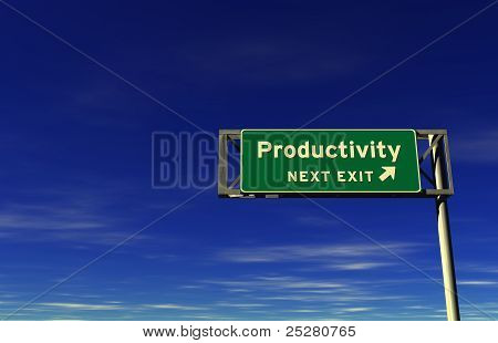 Produktivitet-motorvejen Exit-tegn