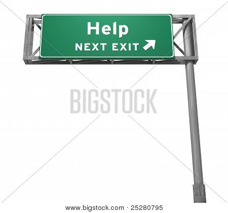 Hjælp - næste Exit-tegn (isoleret Version)