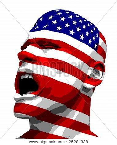 USA Flag mand råben