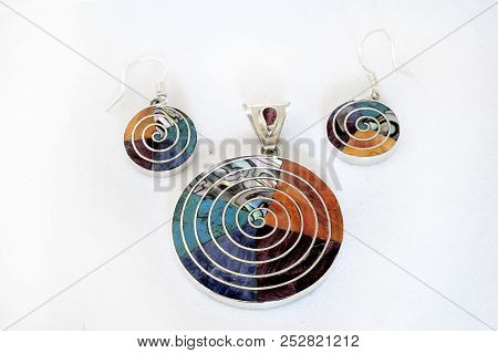 Beautiful, Bright Ornamentation Of The Ancient Incas . It Is Made By Modern Artists.
