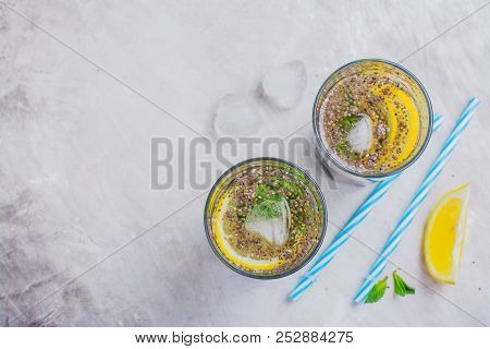 Chia Fresca Drink With Lemon And Mint