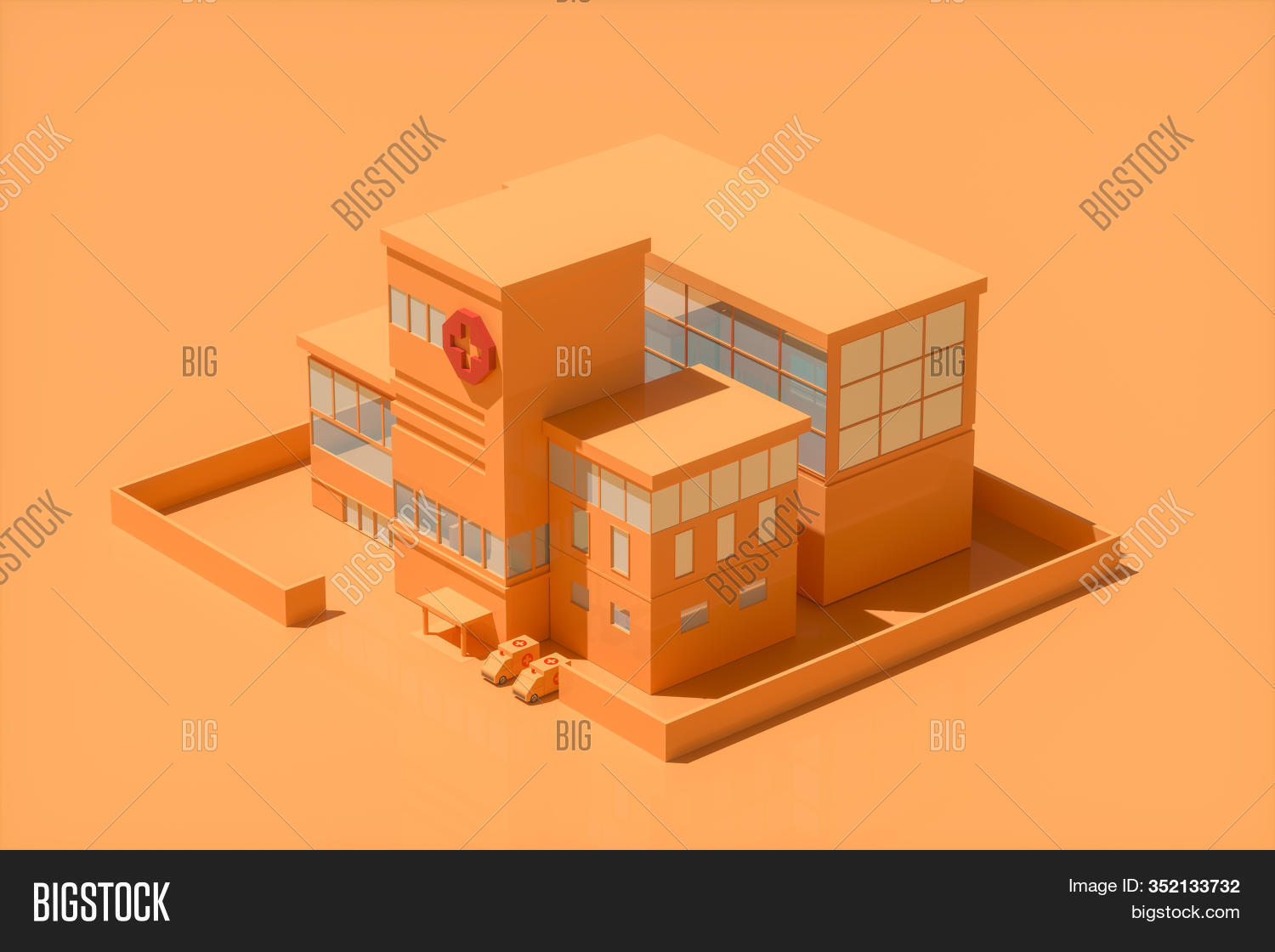 Hospital Building Drawing 3d