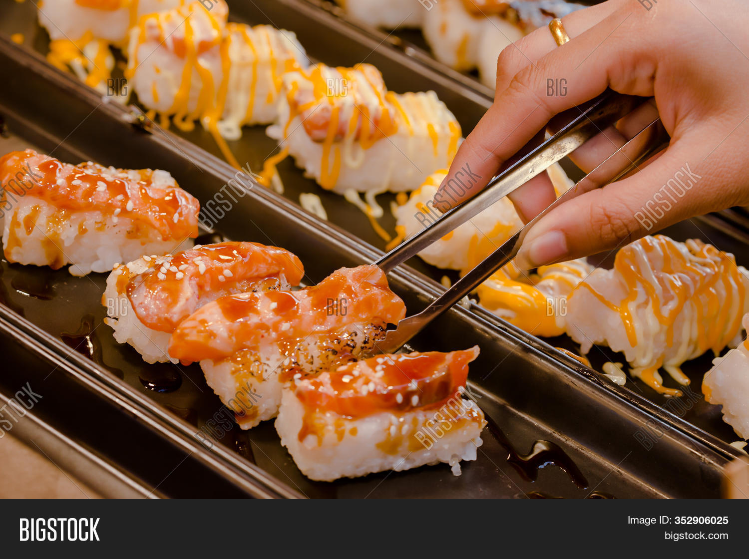Sushi Roll Sea Food On Black Background Sushi Delivery From The Restaurant Fresh Delicious Japanese Sushi With Avocado Stock Photo Image Of Prepared Lemon 222318836