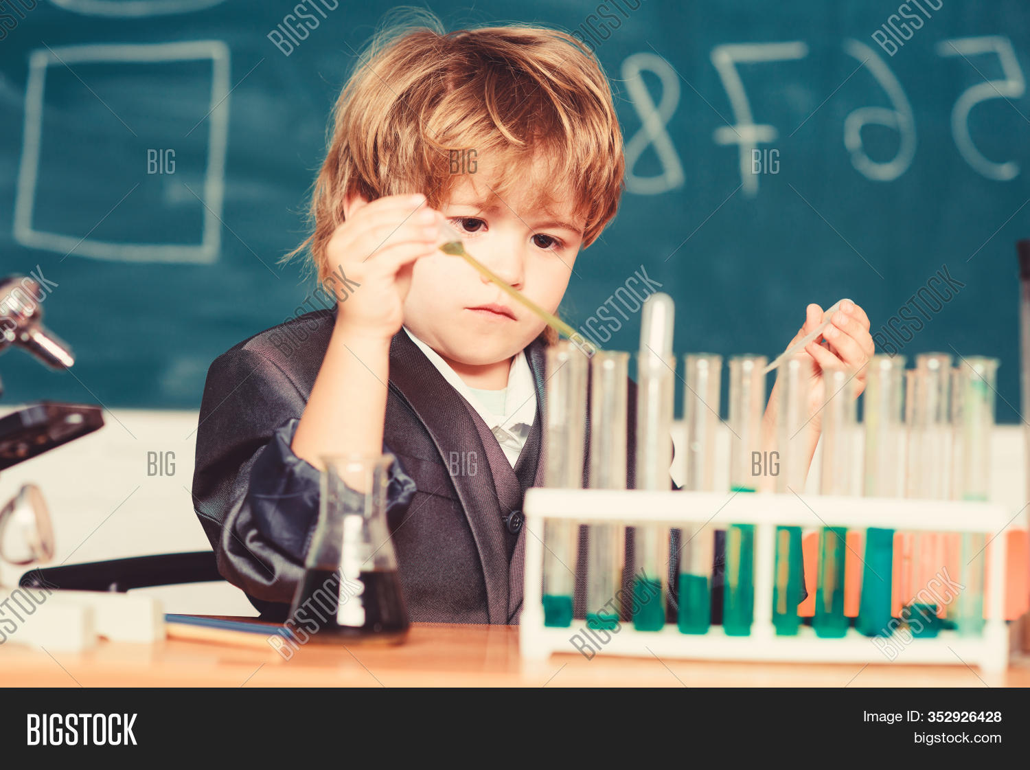 Boy Test Background Boy Test Tubes Liquids Image & Photo (Free Trial) | Bigstock