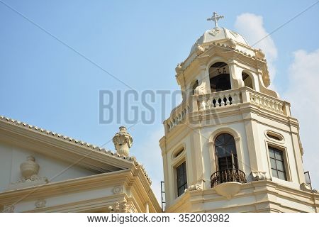 Manila, Ph - Oct. 5: Minor Basilica Of The Black Nazarene Or Also Known As Quiapo Church Bell Tower 