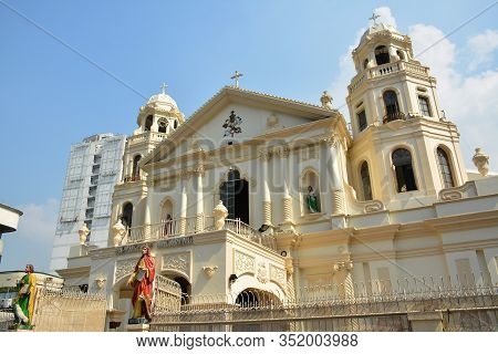 Manila, Ph - Oct. 5: Minor Basilica Of The Black Nazarene Or Also Known As Quiapo Church Facade On O