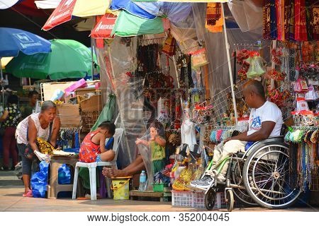 Manila, Ph - Oct. 5: Vendors Selling Statue Figures Outside Quiapo Church On October 5, 2019 In Mani