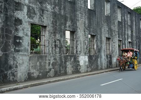 Manila, Ph - Oct. 5: Cuartel De Santa Lucia Ruins Facade At Intramuros Walled City On October 5, 201