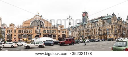 Kyiv, Ukraine - Sep 27, 2019: The Streets Of Kyiv. Old And New Architecture Of Kyiv. Panorama View O