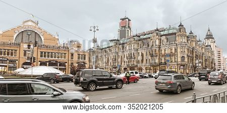 Kyiv, Ukraine - Sep 27, 2019: The Streets Of Kyiv. Old And New Architecture Of Kyiv. Panorama View O