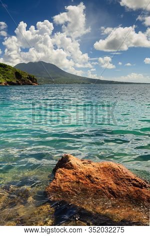 Cockleshell Bay.  The View From Cockleshell Bay On The Caribbean Island Of St. Kitts In The West Ind