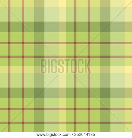 Seamless Pattern In Laim Green And Red Colors For Plaid, Fabric, Textile, Clothes, Tablecloth And Ot