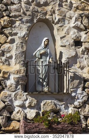 Figure Of Mary, Mother Of God In The Sanctuary Around The Carmel Of The Holy Baby Jesus In Bethlehem
